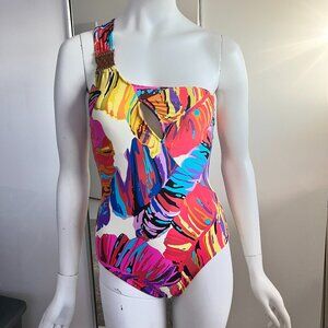 ABS by Allen Schwartz One Piece Abstract Print Swimsuit SZ 6